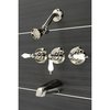 Kingston Brass KB236PLPN Three-Handle Tub and Shower Faucet, Polished Nickel KB236PLPN